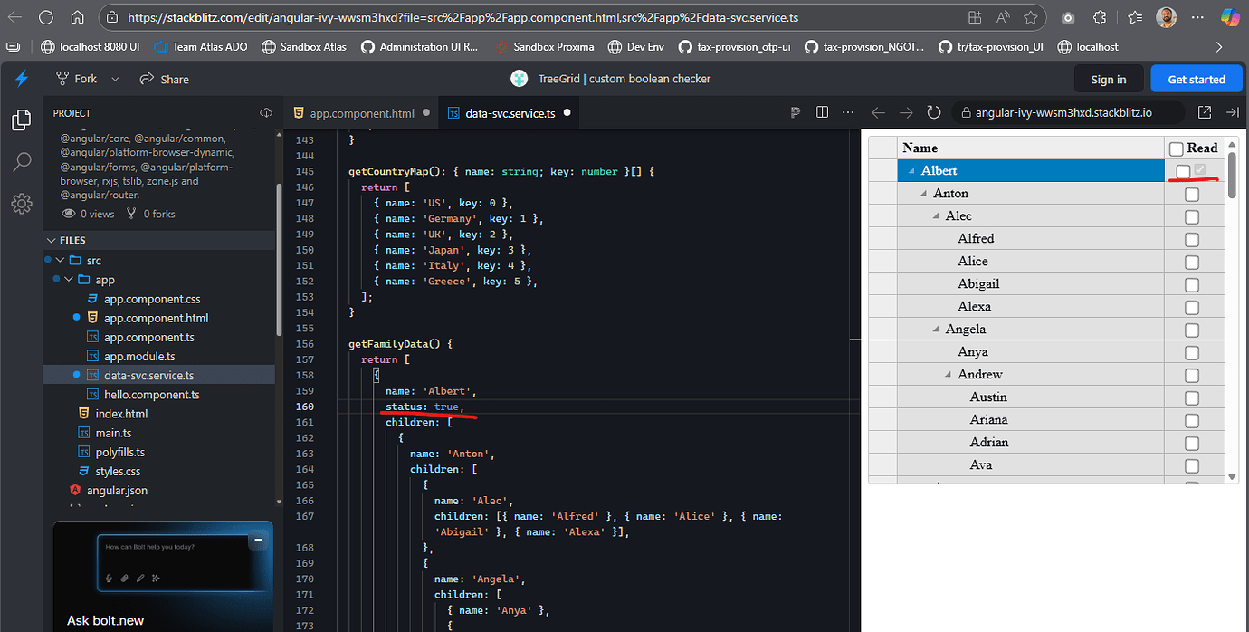 Editable tree grid with nested boolean column | General Discussion ...